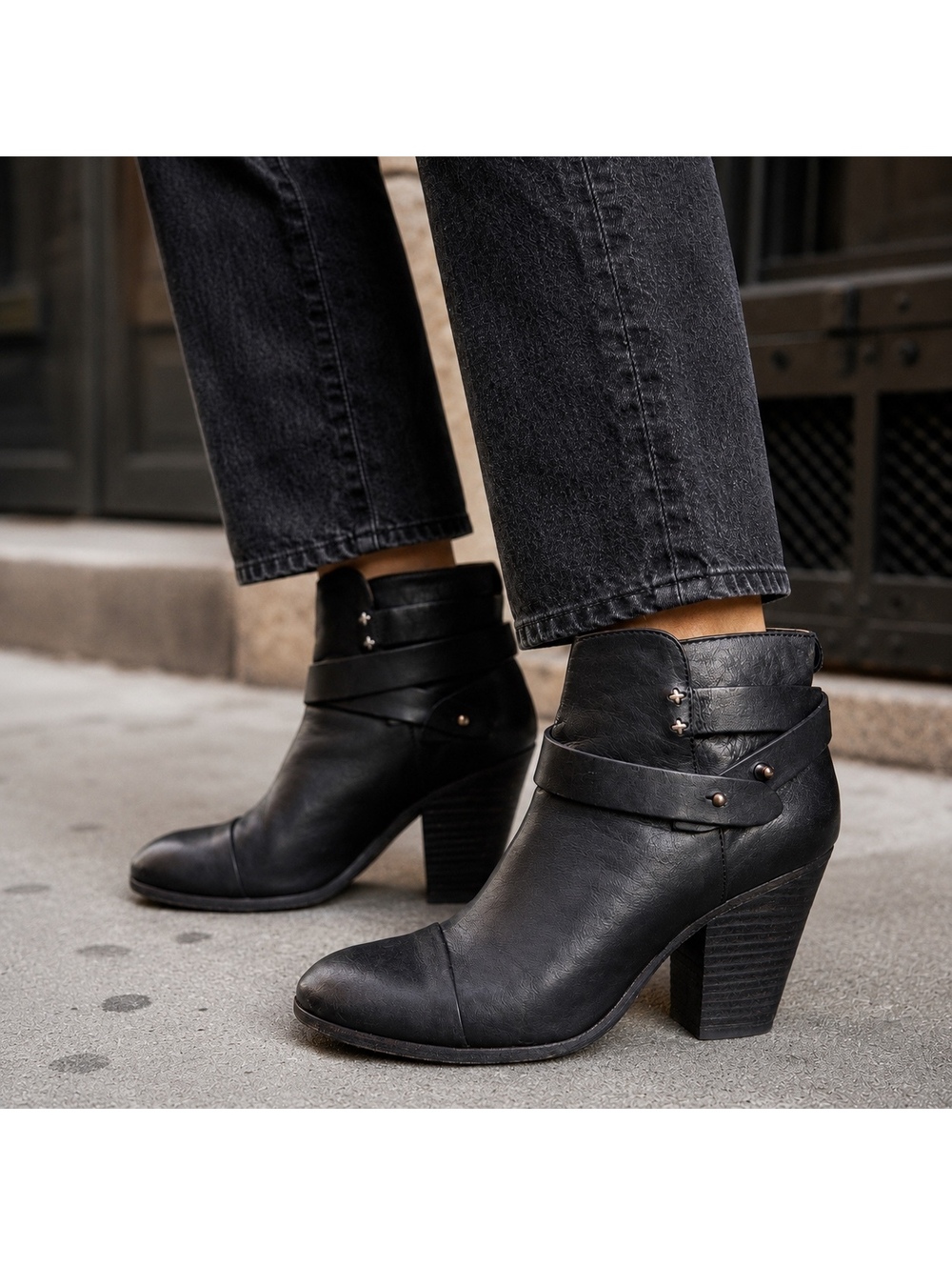 rag & bone Harrow Black Leather Ankle Boots Size EU 40 Made in Italy